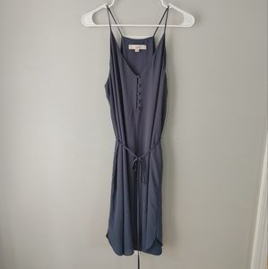Loft Spaghetti Strap Dusty Blue Dress Medium